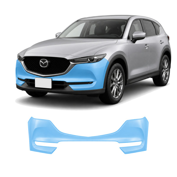 Антигравийная защитная бронепленка по лекалам для Mazda CX-5 KF 2017-2022 - передний бампер