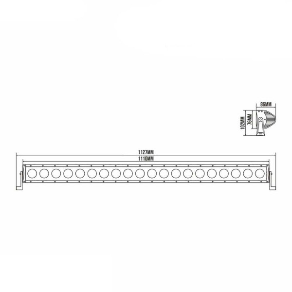 Світлодіодна Балка люстра Гнута LED BELAUTO 1100x80x76 мм 14400Lm Ближній та Далекий Combo (BOL2010 CC)