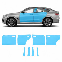 Антигравийная защитная бронепленка по лекалам для BMW X4 G02 2018-2021 - зоны дверей и стойки окон