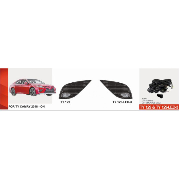 LED Протитуманні фари для Toyota Camry 70 2018-12V 6W з проводкою Комплект (TY-129LED-3)