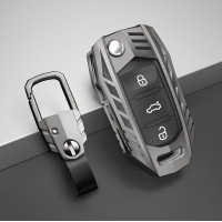 Чехол для автоключей Volkswagen С карабином Темный хром Оригинал (YA0002)