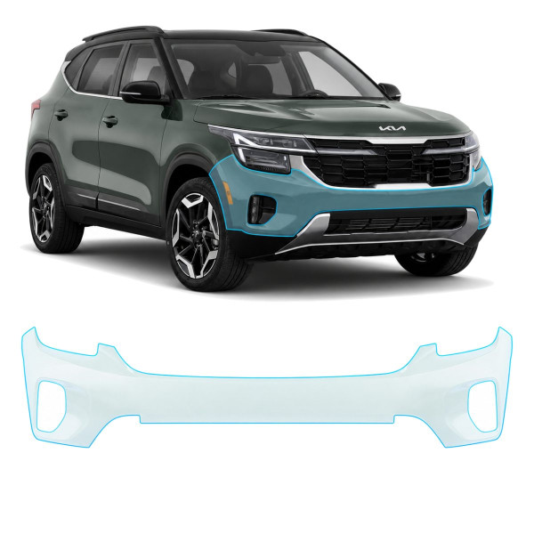 Антигравійна захисна бронеплівка за лекалами для Kia Seltos SP2 facelift 2023- передній бампер