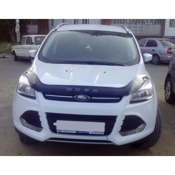 Дефлектор капота мухобойка для Ford Kuga / Escape 2013-2019 Евро Крепление (Vip Tuning)