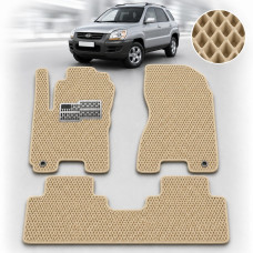 Коврики в салон EVA для Kia Sportage II МКП 2004-2010 с подпятником Бежевые 5 шт