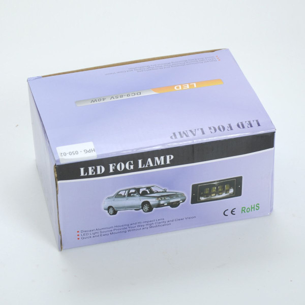 Противотуманные фары LED для ВАЗ 2110 / 174x84x46 мм / 40W / 4*10W / Линзованные / черный отражатель / IP67