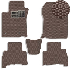 Килимки в салон EVA для Toyota Prado 150 2010-2021 (Металевий підп'ятник) Коричневі-Коричневий кант 5 шт