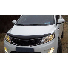 Дефлектор капоту мухобійка для Kia Rio 11- седан / хетчбек Темна