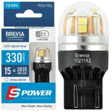 LED автолампа Brevia Spower 12/24V W21/5W 15x2835SMD 330Lm 6000K Оригінал CANbus W3x16q 2 шт (10211X2)
