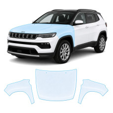 Антигравійна захисна бронеплівка за лекалами для Jeep Compass MP facelift 2021- капот і передні крила