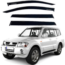 Дефлекторы окон ветровики для Mitsubishi Pajero Wagon IV 2006- Скотч 3M Voron Glass