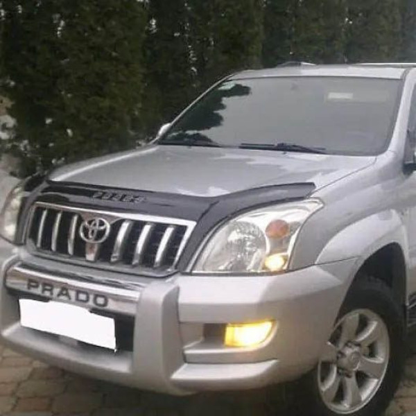 Дефлектор капота мухобойка Toyota Prado 120 2002-2010 Евро Крепеж Voron Glass