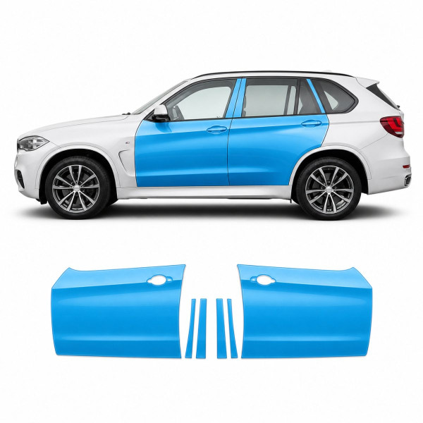 Антигравийная защитная бронепленка по лекалам для BMW X5 F15 2013-2018 - зоны дверей и стойки окон