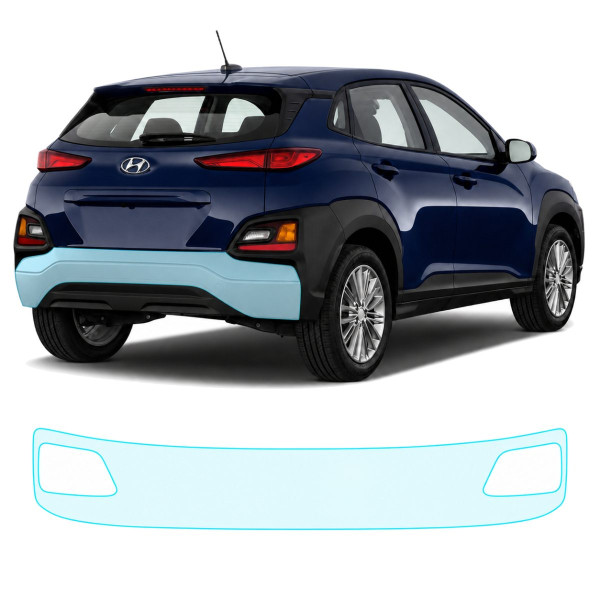Антигравийная защитная бронепленка по лекалам для Hyundai Kona OS 2017-2020 - задний бампер