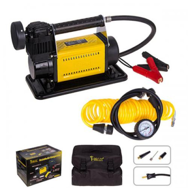 Компрессор автомобильный T-max 30A 150psi 72L min клеммы шланг (8072601)