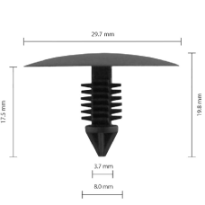 Клипса для обшивки капота салона крыло Renault, LAND ROVER, (6001546909, 7703077090) (C1601)