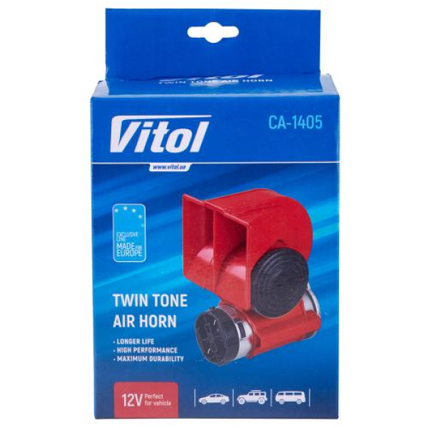 Автомобільний повітряний пневма Vitol 12V Червоний (CA-1405)