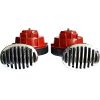 Автомобільний сигнал Elegant 12V равлик / двоконтактний / червоний з хром кришкою (100745)