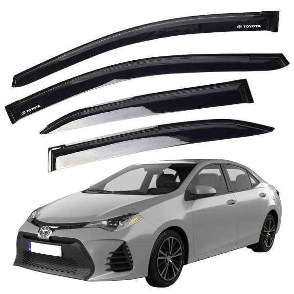 Дефлекторы окон ветровики Toyota Corolla 2012-2019 Voron Glass