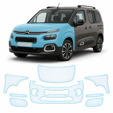Антигравійна захисна бронеплівка за лекалами для Citroen Berlingo III 2018- передня частина авто (капот бампер крила))