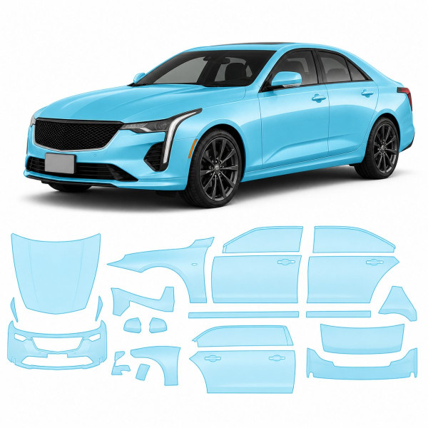 Антигравийная защитная бронепленка по лекалам для Cadillac CT4 I 2020-2025 - полный кузов
