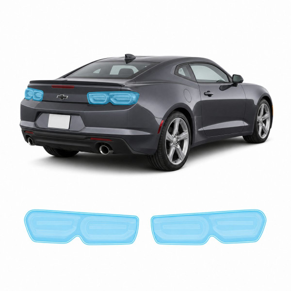 Антигравийная защитная бронепленка по лекалам для Chevrolet Camaro VI facelift 2019-2024 - задние фонари стопы