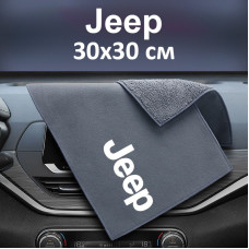 Флісовий рушник для авто з логотипом Jeep 30х30 см