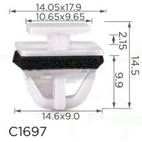Клипса крепления молдинга HYUNDAI KIA HONDA (8771902500 87719-02500 15204) C1697