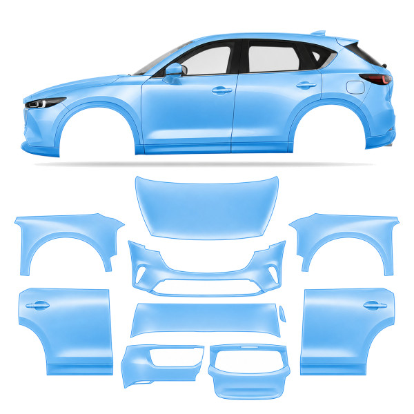 Антигравийная защитная бронепленка по лекалам для Mazda CX-5 KF facelift 2022- полный кузов