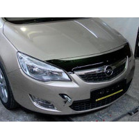 Дефлектор капота мухобойка Opel Astra 2010- хб темный короткий