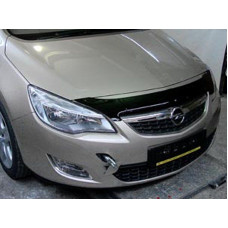 Дефлектор капоту мухобійка для OPEL Astra 2010-, хб, темний, короткий