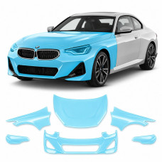 Антигравійна захисна бронеплівка за лекалами для BMW 2 Series G42 2021- передня частина авто (капот бампер фари крила)