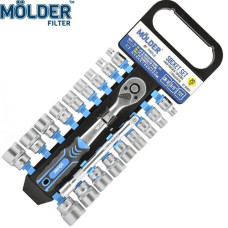 Профессиональный набор торцевых головок с трещоткой и удлинителем Molder 20 предметов Оригинал (MT68820)