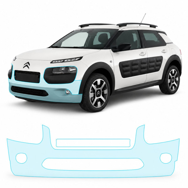 Антигравийная защитная бронепленка по лекалам для Citroen C4 Cactus I 2014-2017 - передний бампер