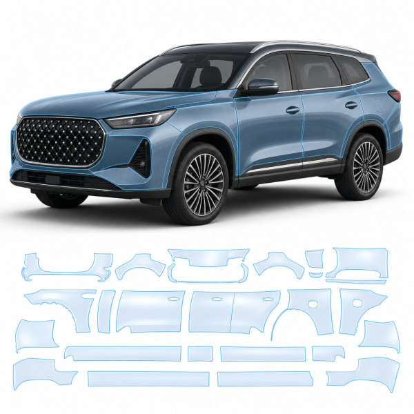 Антигравійна захисна бронеплівка за лекалами для Chery Tiggo 8 Pro Max (PHEV) I 2024- повний кузов