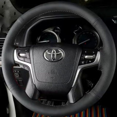 Чехол Оплетка Руля для Toyota Land Cruiser Prado 2017-2020 Кожа (Модельная Выкройка)