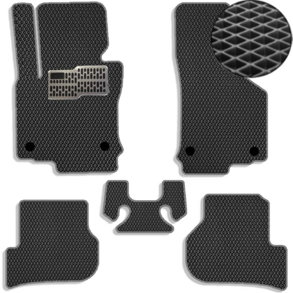 Килимки в салон EVA для Volkswagen Golf VI 2008-2012 з підп'ятником Чорні-Сірий кант 5 шт