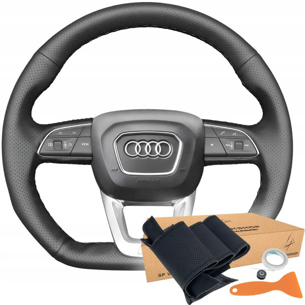Чохол Обплетення Керма для Audi Q3/Q5/Q7/Q8 2017-2019 Шкіра (Модельна Викрійка) №6