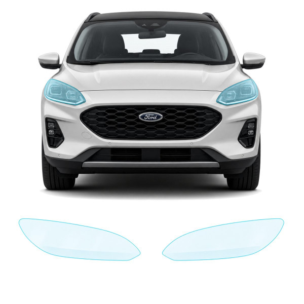 Антигравийная защитная бронепленка по лекалам для Ford Kuga III 2019- оптика (фары и ПТФ)