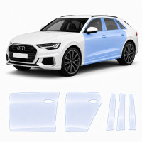 Антигравийная защитная бронепленка по лекалам для Audi Q8 4M facelift 2024- зоны дверей и стойки окон