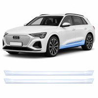 Антигравийная защитная бронепленка по лекалам для Audi Q8 e-tron GE facelift 2023-2025 - нижняя зона кузова пороги
