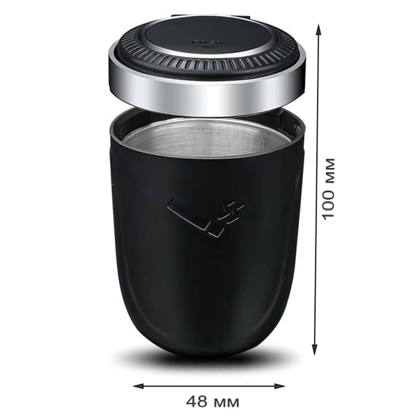Пепельница автомобильная Ashtray с подсветкой Чаша Металл (Нажимная Крышка)