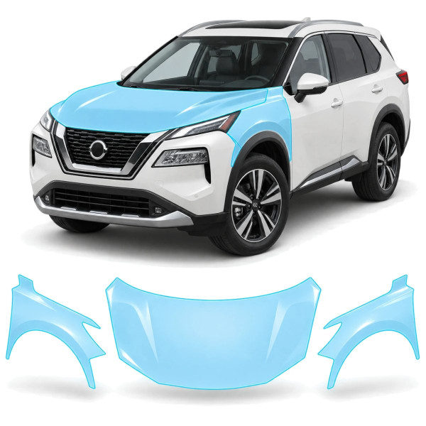 Антигравийная защитная бронепленка по лекалам для Nissan Rogue / X-Trail T33 2021- капот и передние крылья