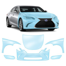 Антигравийная защитная бронепленка по лекалам для Lexus ES XV70 2018- передняя часть авто (капот бампер фары крылья)
