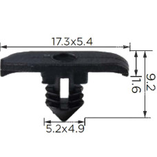 Клипса уплотнителя Volkswagen, Audi, Seat, Skoda (OEM: 1H0823717, 1H0 823 717, 10660) (C1694)