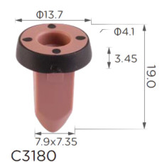 Клипса крепления молдинга Бампера VW AUDI SEAT SKODA (N10507301 N-105-073-01 14310) C3180