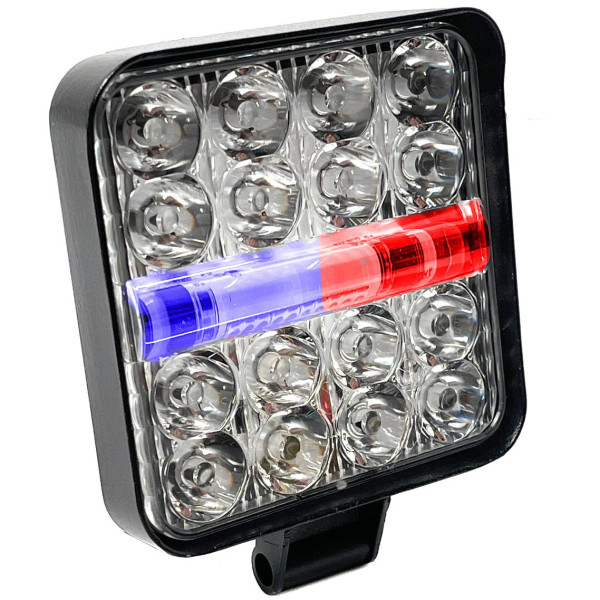 Фара LED Далеке Світло та Стробоскоп 12-24V 6-32W Червоно-Синій 1 шт (MINIZY-F-BS-WR)