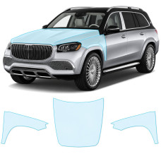 Антигравийная защитная бронепленка по лекалам для Mercedes-Benz Maybach GLS X167 2020- капот и передние крылья