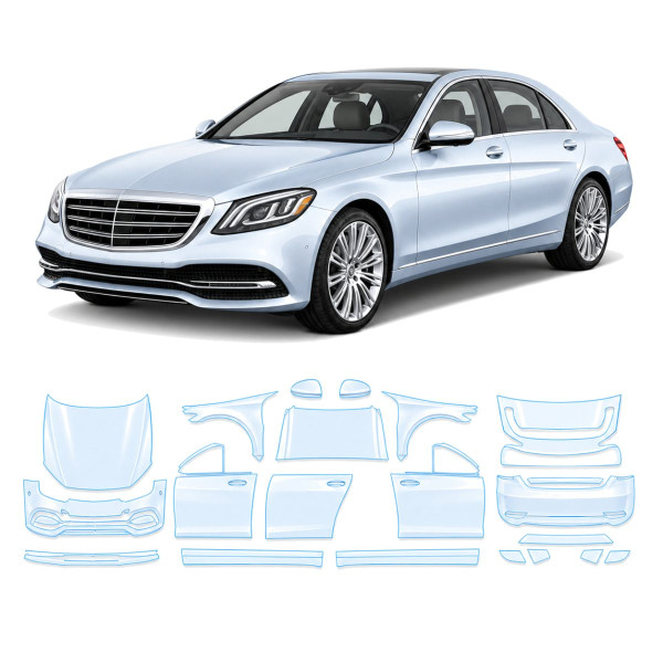 Антигравійна захисна бронеплівка за лекалами для Mercedes-Benz S-Class W222 facelift 2017-2020 - повний кузов