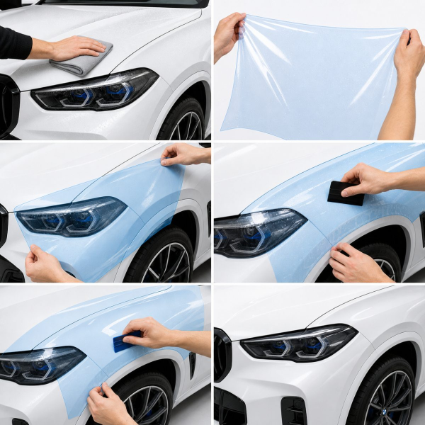 Антигравийная защитная бронепленка по лекалам для BMW X5 G05 facelift 2023- зоны дверей и стойки окон