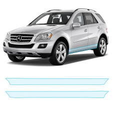 Антигравийная защитная бронепленка по лекалам для Mercedes-Benz M-Class W164 facelift 2008-2011 - нижняя зона кузова пороги